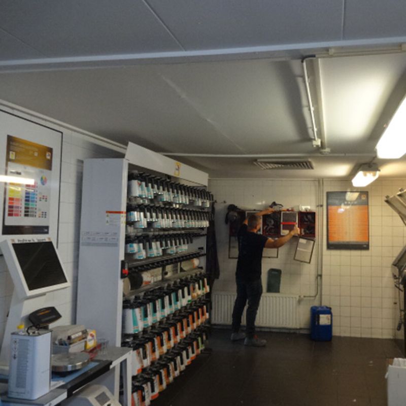 Kleurmatch controle na het spuiten